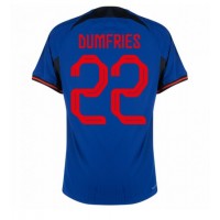 Holandsko Denzel Dumfries #22 Vonkajší futbalový dres MS 2022 Krátky Rukáv